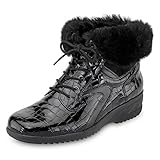Rutschfeste Sohle Waldläufer Damen Stiefeletten Kroko Memphis Doubleface 525005399/001 schwarz 358281