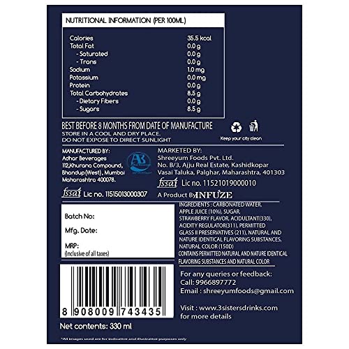 Image of 3Sisters Non Alcoholic Beer - Strawberry Flavor - (Pack of 6 Bottles x 330ml each)