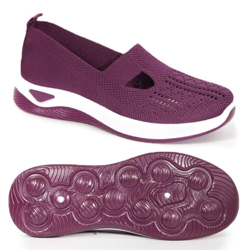 Image of Orthopedic Walking Shoes for Women,2026 New Orthowalkway Womens Shoes,Woven Orthopedic Breathable Walking Sneaker Non-Slip Arch Support Slip on Shoes