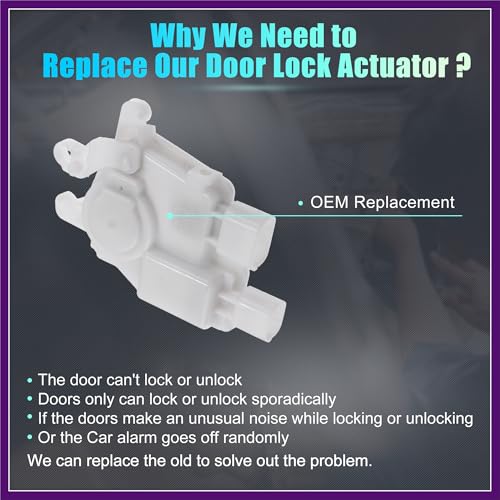 Image of Rear Right Passenger Side Power Door Lock Actuator Motor for Honda Odyssey LX 5-Door Side Slide Door Lock Door Latch Actuator Assembly No.72623-SHJ-A01 White Premium Fit Design