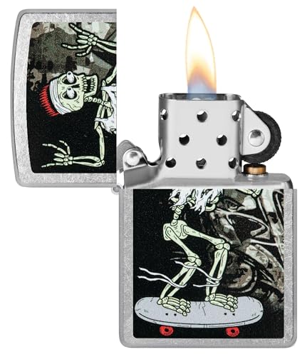 Image of Zippo Skateboard Windproof Lighter - Street Art Style Design on Street Chrome Finish, Refillable, (BIS Certified)
