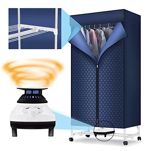 Secadora de Ropa Eléctrica de 1000W, Secadora de Ropa Portatil con Temporizador Automático, Armario de Secado de Aire Caliente, Capacidad de 15Kg Adecuada, Acero Inoxidable, para Todas Las Telas (Siz