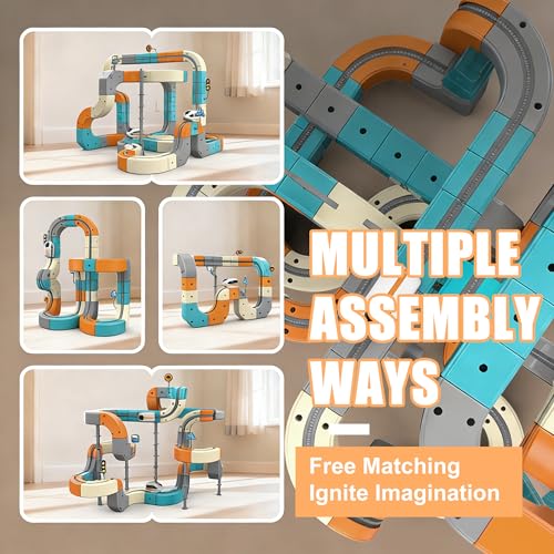 Image of Electric Train Set, 66PCS 3D Infinity Track with Flexible Tracks for Kids, Buildable STEM Train Set for Creative Play, Interactive Race Track Toy for Kids Ages 3-8