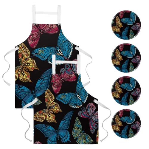 Tabliers de cuisine lot de 2 anti-taches pour le travail en bistrot