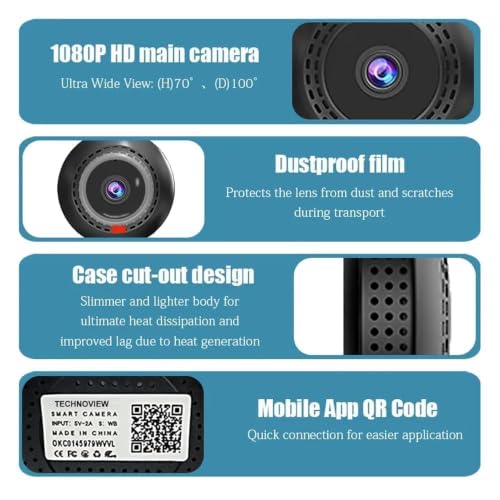 Image of 2MP Full HD Magnetic Mini Camera | 1080P Wireless Security Video Capture | Smart Motion Alerts & Loop Recording Monitoring | Supported by V380 Pro App (Mini Magnet)