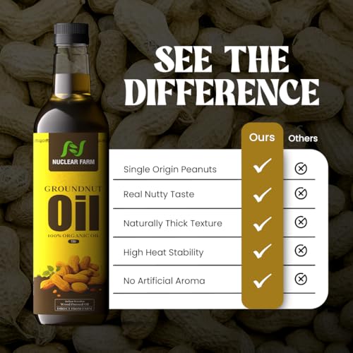 Image of Nuclear Farm Groundnut Oil, 100% Organic, Wood Pressed, 1 litre
