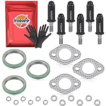 GY6 Exhaust Bolt Nuts Gasket for Scooters ATVs - Fits GMB139 Engine Moped Quad 4 Wheeler Dune Buggy Go Karts Taotao Sunl Coolster Jonway Roketa Sandrail 70cc 90cc 110cc 125cc 150cc Black3pcs