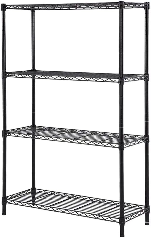 4 Tier Black Epoxy Wire Shelving Kit | NSF Commercial Storage Rack Unit (14" Deep x 60" Wide x 74" High)