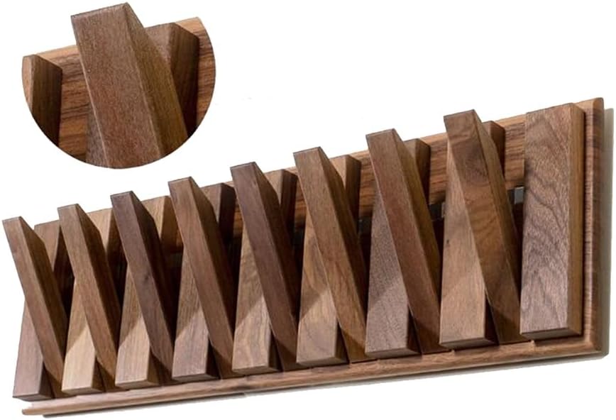 Amazon.com: NEWCIX Coat Hooks Wooden Wall-Mounted Piano Coat Rack, Flip ...