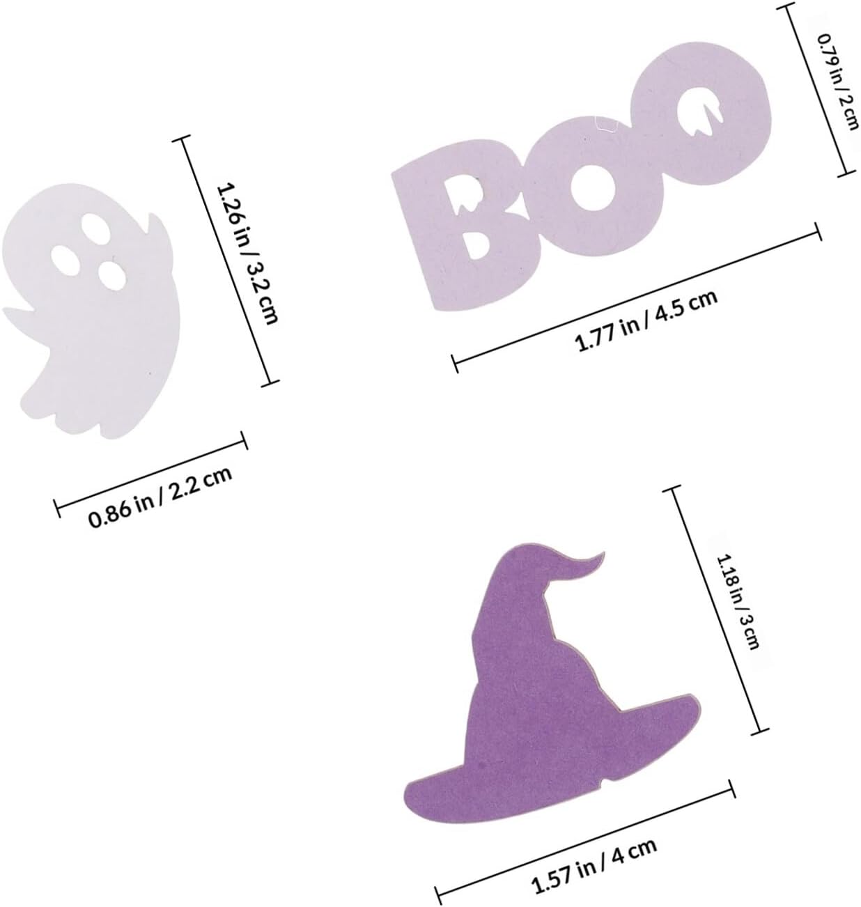 OSALADI 100pcs Halloween Witch Hat Ghost Confetti Decorative Scatter Purple Festival Party Table Decor Supplies