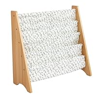 Humble Crew 4-Tier Kids Bookshelf - Premium Book Shelf for Kids Rooms with Four Deep Pockets - Toddler Sling Book Rack with Deep Sleeves, Nursery Bookcase Organizer