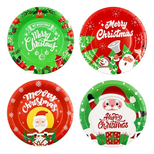 Cisolen 40 Stück Pappteller Weihnachten Papier Weihnachten Party...