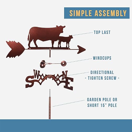Miniatura 7 de SWEN Products Solo flecha superior intercambiable con veleta de vaca y ternero
