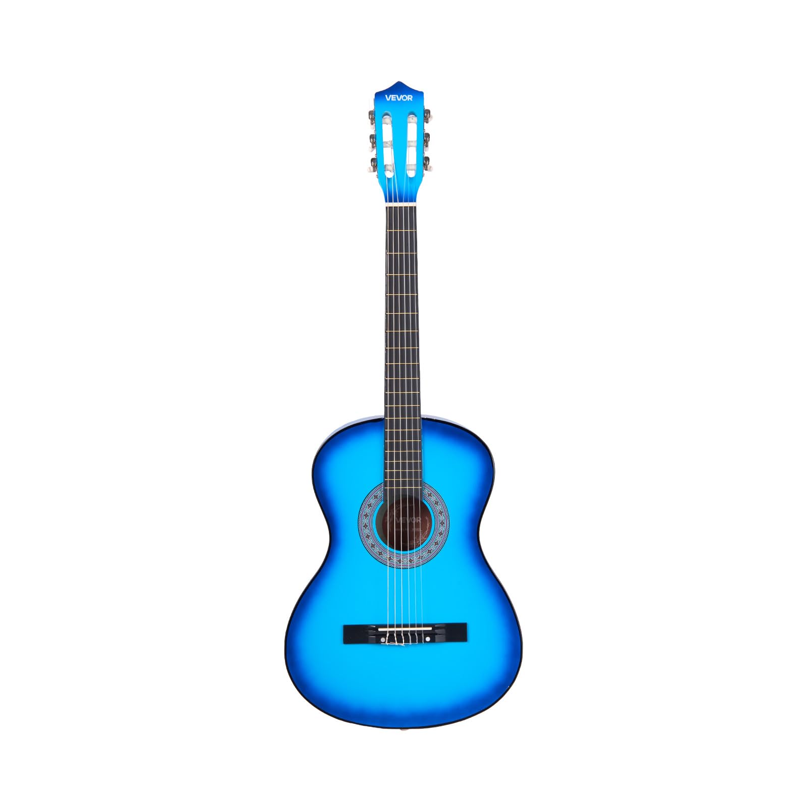 VEVOR Chitarra Classica, 960 mm, in Legno per Principianti, con Corde in Nylon, Custodia Morbida, Tracolla, Accordatore, Corde Extra, Plettri, Capotasto, Tiglio, per Adolescenti, Adulti, Blu