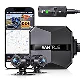 VANTRUE F1 Motorcycle Camera 4K Front and Rear 5GHz WiFi GPS HDR Waterproof, Dual Motorbike Motorcycle Dash Cam Dustproof, Motorbike Camera Dual Lens 160 Wide Anlge, 24H Parking Mode, 512GB Max