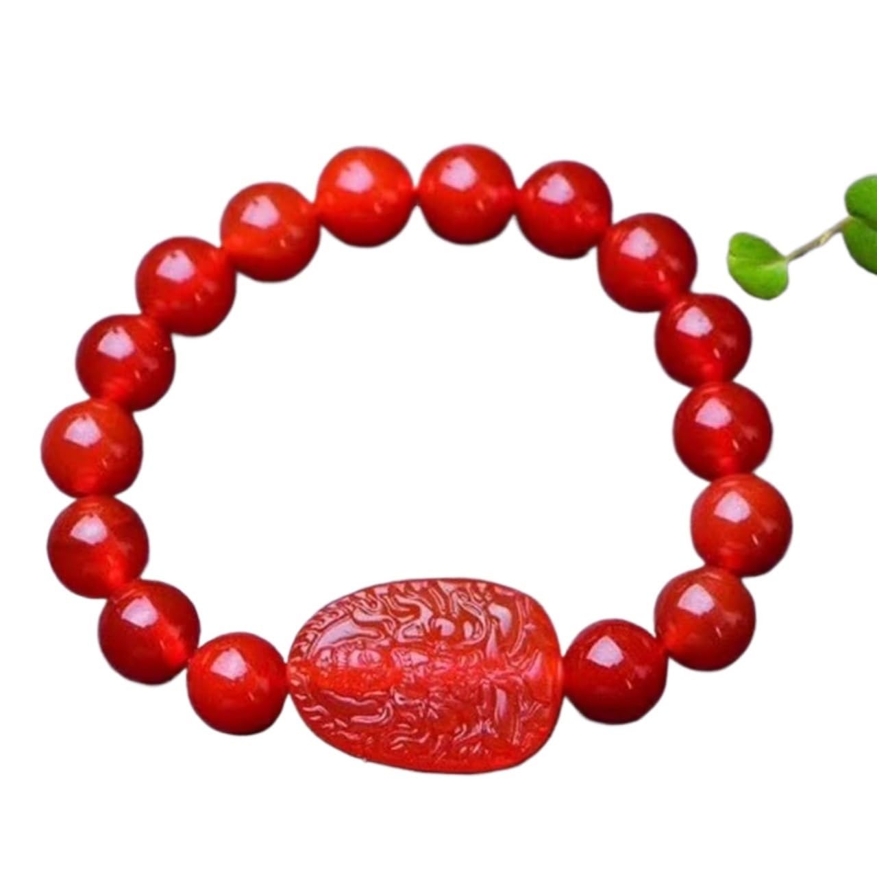 OIFAODAO Rosary bracelet, Zodiac Bracelet Natural Gemstone Beaded Adjustable Wealth(Pig-10mm)