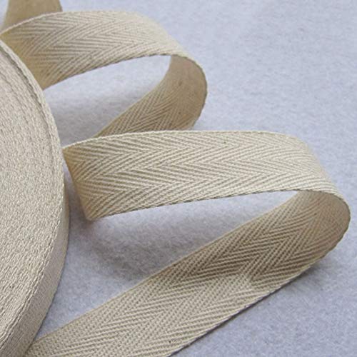 Miniatura 2 de Cinta De Sarga De Algodón Natural - 50 Metros Al Sesgo De Doble Pliegue Para Coser, Confección Y Artesanía - Rollo De Espiga Beige 2,5cm