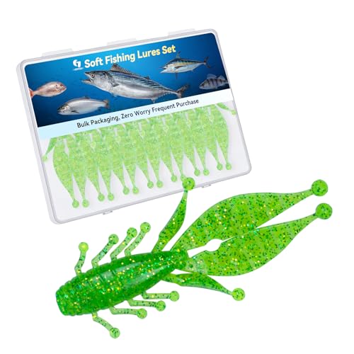 Image of Clearance Bionics-Designed Durable Soft Plastic Fishing Lures Kit with Bonus Accessories, 3 /4 /5 /6 Inch, 9-Type Lifelike Swimbaits in One Gear Set Included Tackle Box for Bass