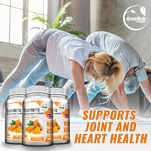 Turmeric Curcumin With Black Pepper - Bioperine Plus Ginger Glucosamine Chondroitin Msm And Boswellia - Joint Support And Inflammatory Relief Supplement With Antioxidant Properties. (1 Bottle) #TOP4