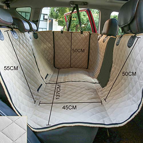 CSDY-Hundedecke Auto Rückbank Mit Seitenschutz Für Auto/Kombis/Van/SUV, Teilbar wasserdichte Autoschondecke Hund Rücksitz Mit Anschnallgurt, Kratzfest & rutschfest