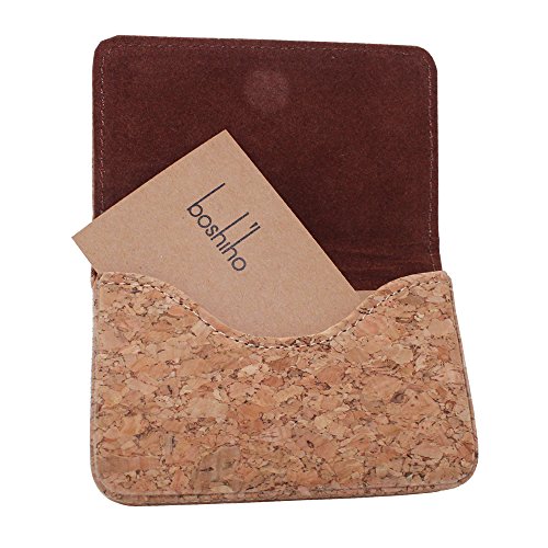 Boshiho Cork Business Card Case Eco-Friendly Vegan Name Card Holder (Cork) - Thumbnail 4