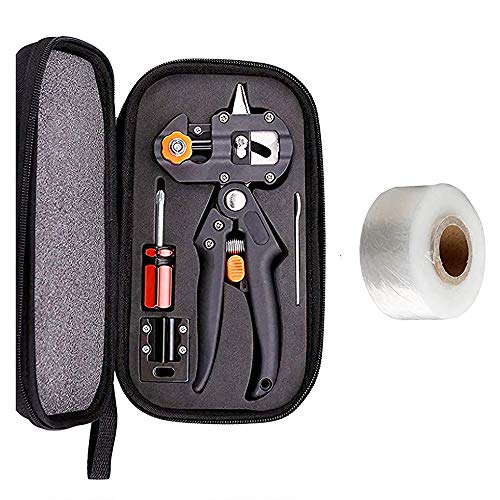 DECJ Garden Grafting Tool, 2-in-1 Grafting Tools Pruner Kit, for Plant Branch Twig Vine Fruit Tree Cutting Scissors Shear, V-graft Omega-graft and U-graft