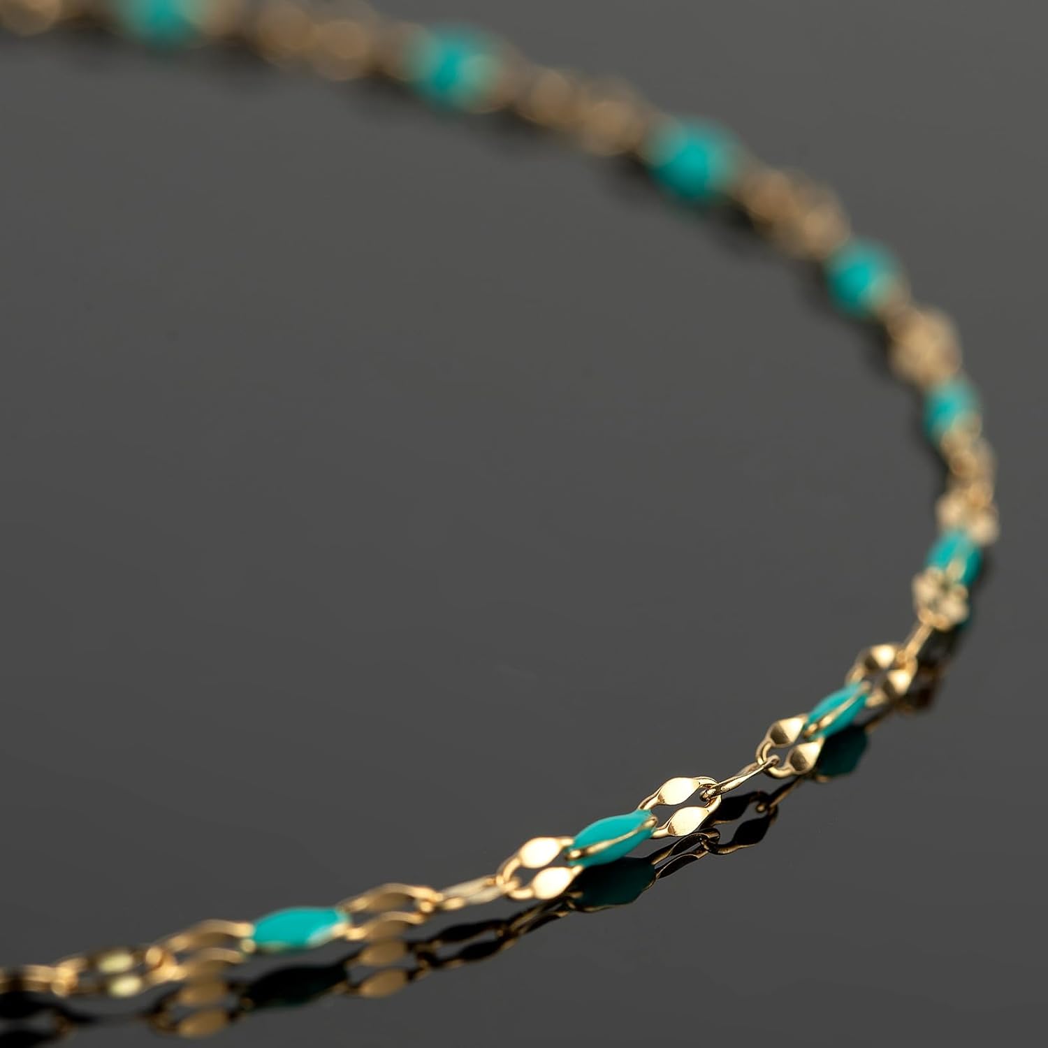 UMAOKANG 16.4 Feet Gold Plated Stainless Steel Jewelry Chain Roll Blue Enamel Bead Necklace Chain Handmade Craft Chains Bulk - Image 5