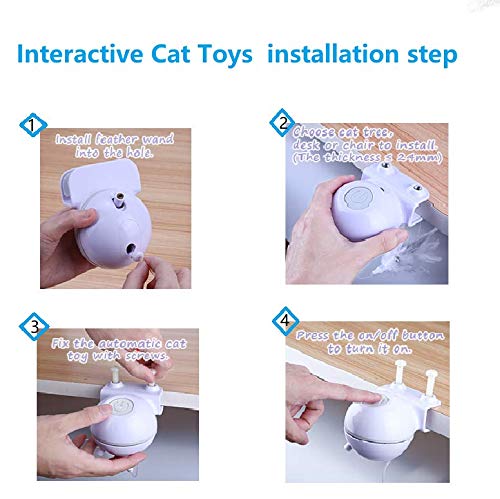 Brinquedo de laser para gatos, 2 em 1, automático, 360 graus, giratório, eletrônico para gatos, gato
