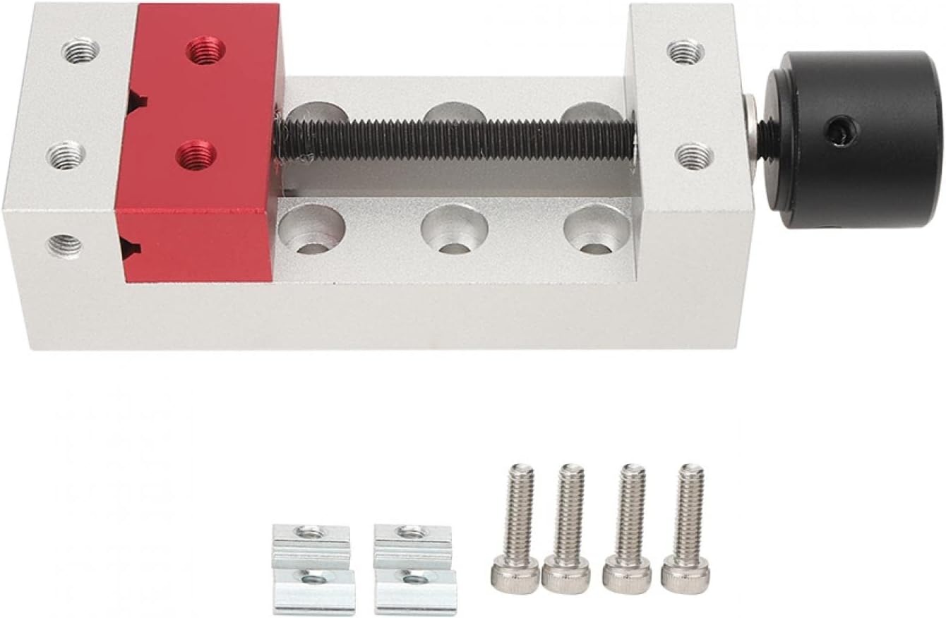 Bench Vise,Mini Drill Press Vice, Portable Jewelers Bench, Aluminum Universal Jaw Parallel Mini Flat Clamp Table Vise DIY Craft Carving Fixing Tool 2 Inch for Jewelry Walnut Nuclear Watch Repairing