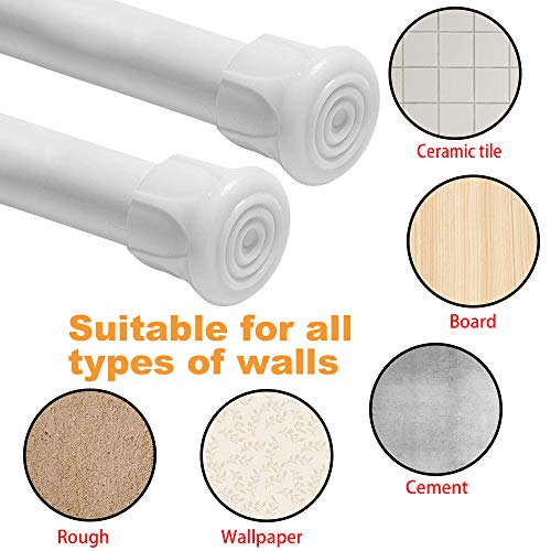 Tension Rods - 5 Pack Cupboard Bars Tensions Rod Curtain Rod Closet Rod 28" To 48"(Approx.) Extendable Width Adjustable Spring Tension Rods Fit In The Spaces To Stay Up #TOP5