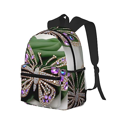 Sac à dos avec poches papillons en strass noir taille unique - 2