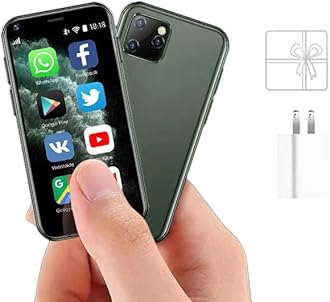 Truely Super Mini Smartphone, XS11 Unlocked Phone Android Mobile 2.5'' Ultra Thin Card Cellphone (Green 2GB+16GB)