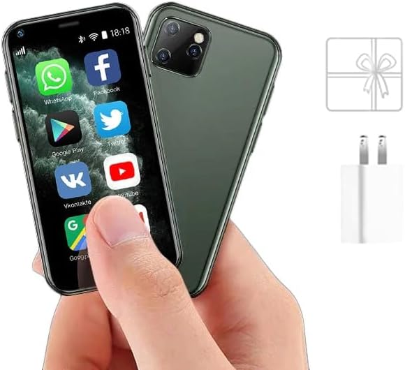 Super Mini Smartphone, XS11 Unlocked Phone Android Mobile 2.5'' Ultra Thin Card Cellphone (Green 2GB+16GB)