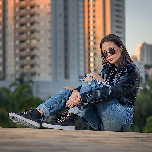 Tênis Botinha Feminina Bota Treino Academia Cano Longo Cor:Preto;Tamanho:40;