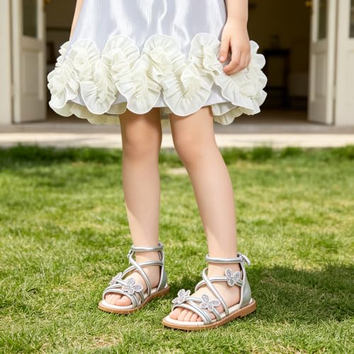 Image of Kiderence Toddler Flower Girl Sandals Open Toe Dress Shoes Wedding Party | Non Slip Lightweight Sandals for Beach,Water Play and Daily Wear