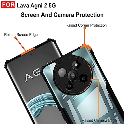 Image of Zapcase Back Case Cover for Lava Agni 2 5G | Compatible for Lava Agni 2 5G Back Case Cover | 360 Degree Protection | Clear Case with Camera Protection | (TPU + PC | Matte Black)