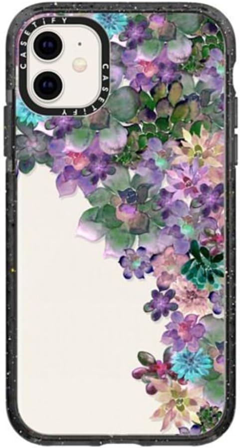 CASETiFY Impact Case for iPhone 11 - My Succulent Garden by Monika Strigel - Clear Black