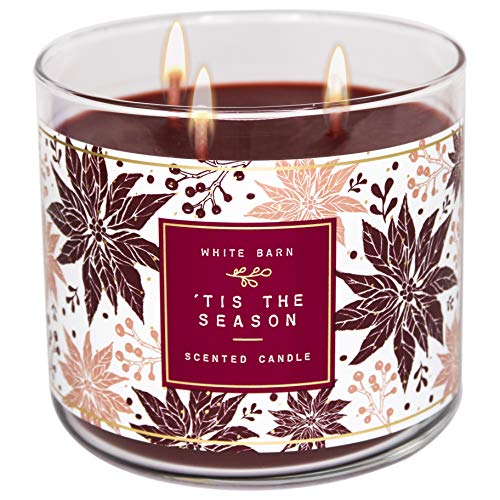 White Barn 3-Wick Candle w/Essential Oils - 14.5 oz - 2020 Holidays Scents! (â€˜Tis The Season)