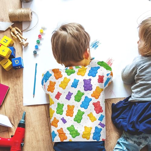 JUNZAN Colorful Gummy Bears Jelly Sweets Kids Boys Hooded Sweatshirt Long Sleeve Hoodie for Boys Party 4T 6