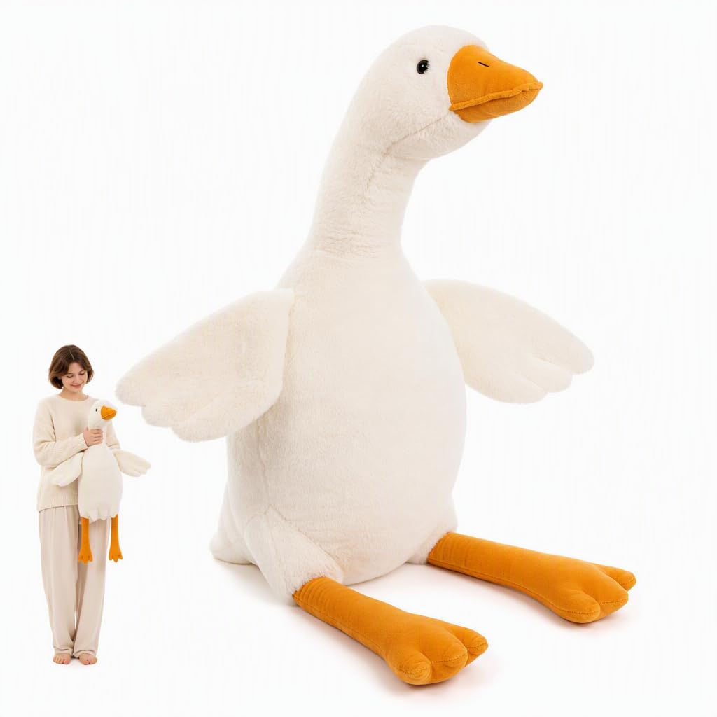 Kuwuarg Goose Plush Cushion, 50 cm Premium Short Plush Decorative Pillow