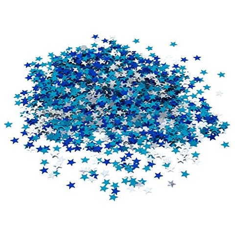 Confeti Oblique Unique con estrellas turquesas, azul y plateado Cover