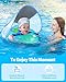 LAYCOL Baby Swimming Float Inflatable Baby Pool Float Ring with Sun Protection Canopy,add Tail no flip Over for Age of 3-36 Months