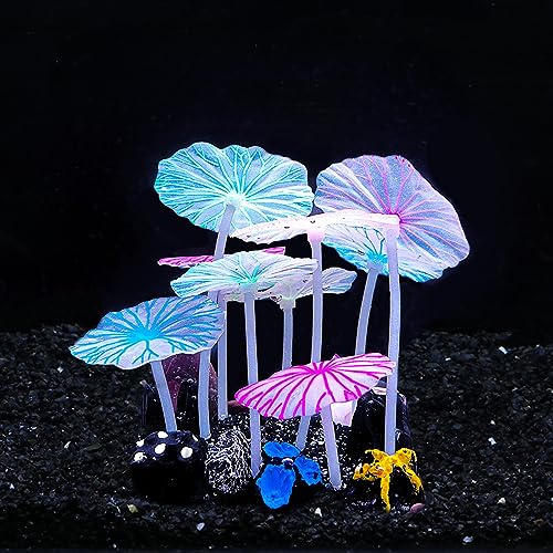 Bluecoco Dynamic Glow in The Dark Aquarium Decorations: Unleashing Visual Effects with Soft Silica...