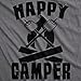 Mens Happy Camper Shirt Funny Camping Cool Hiking Graphic Vintage Tee 80s Saying Funny T Shirts Vintage Apparel for Men Cool Camping Short Sleeve Novelty Light Grey XXL