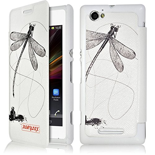 Seluxion – Funda con tapa lateral y tarjetero para Wiko Cink Five, Darkmoon, Darknight, Darkfull, Lenny, Darkside, Iggy, Getaway, Wax 4 G, Stairway, Slide, Sunset, Sony Xperia SP, Xperia M2, Xperia Z2, Xperia Z3, Xperia M, Nokia Asha 302, Lumia 520, Lumia 625, Lumia 620, Lumia 635, Samsung Galaxy Trend Lite, compatible con Sony Xperia M