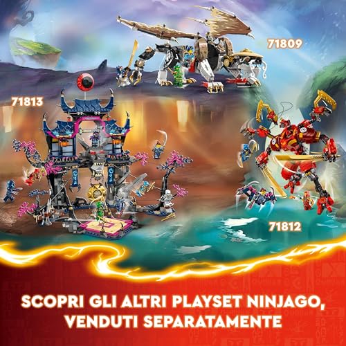 NINJAGO Santuario della Pietra del Drago Giocattolo, Giochi per Bambini e Bambine da 13 Anni in su con 6 Minifigure, Modellino da Costruire con Armi Ninja e Campo di Addestramento 71819 - Lego - Immagine 6