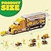JOYIN 25 in 1 Kids Construction Truck Toy Set, 24Pcs Push and Go Cars and Worker Figures, Toddler Play Vehicles Carrier Truck with Sounds and Light, Birthday Gifts Toys for 3 4 5 6 7 Years Old Boys