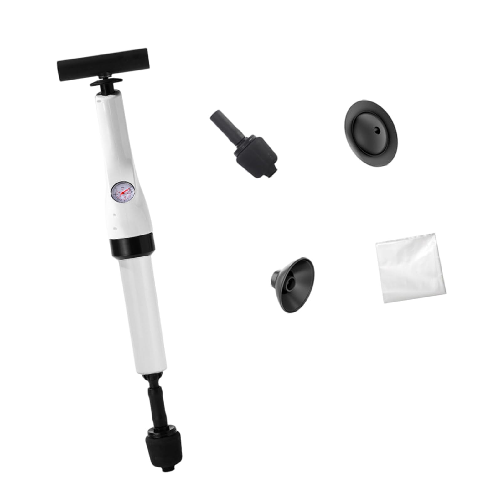 DSLKGWE Toilet Plunger MultiPurpose Air Pressure Toilet Plunger 3/5 Interchangeable Head for Stubborn Drain Blockages High Pressure Pipe Unclogging Tool