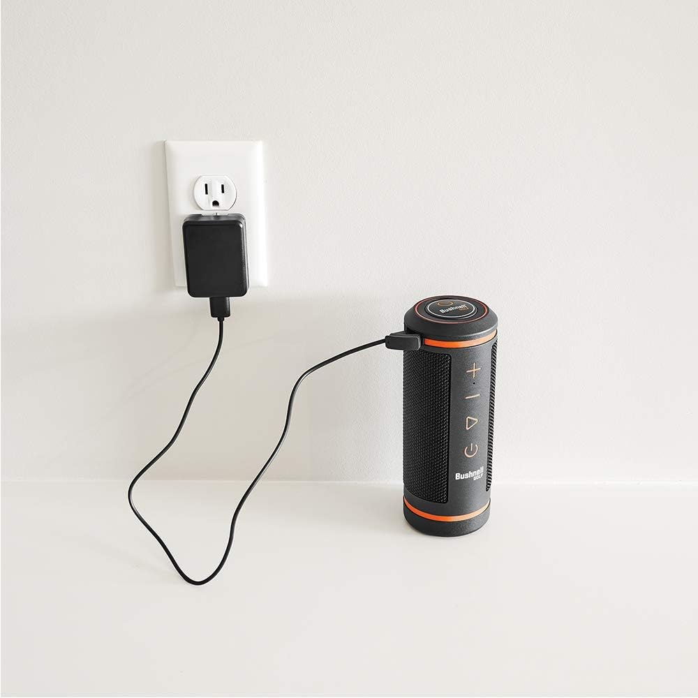 bushnell wingman gps golf speaker bundle with playbetter protective neoprene pouch music audible distances bluetooth speaker for golf cart score