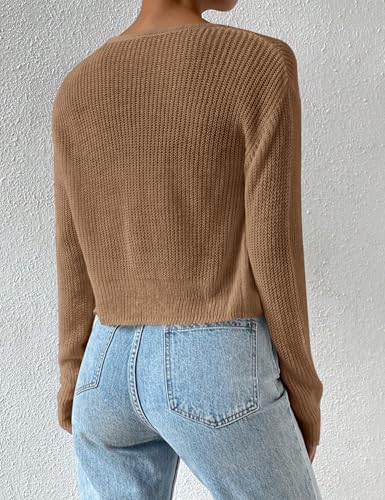 Image of Cropped Cardigan Sweaters Open Front Long Sleeve Cardigans Lightweight Fall Bolero Shrugs